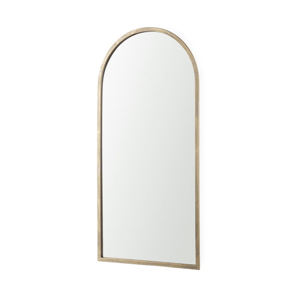 49" Black Iron Arch Framed Accent Mirror