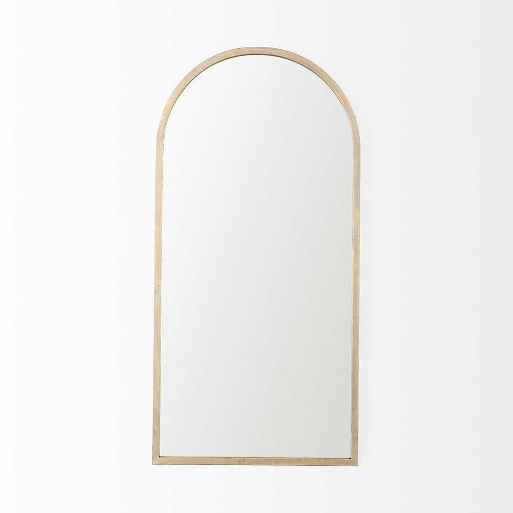 49" Black Iron Arch Framed Accent Mirror
