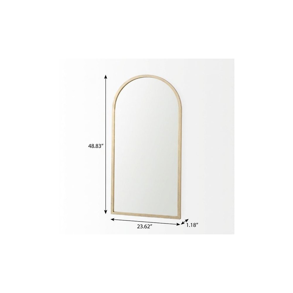 49" Black Iron Arch Framed Accent Mirror
