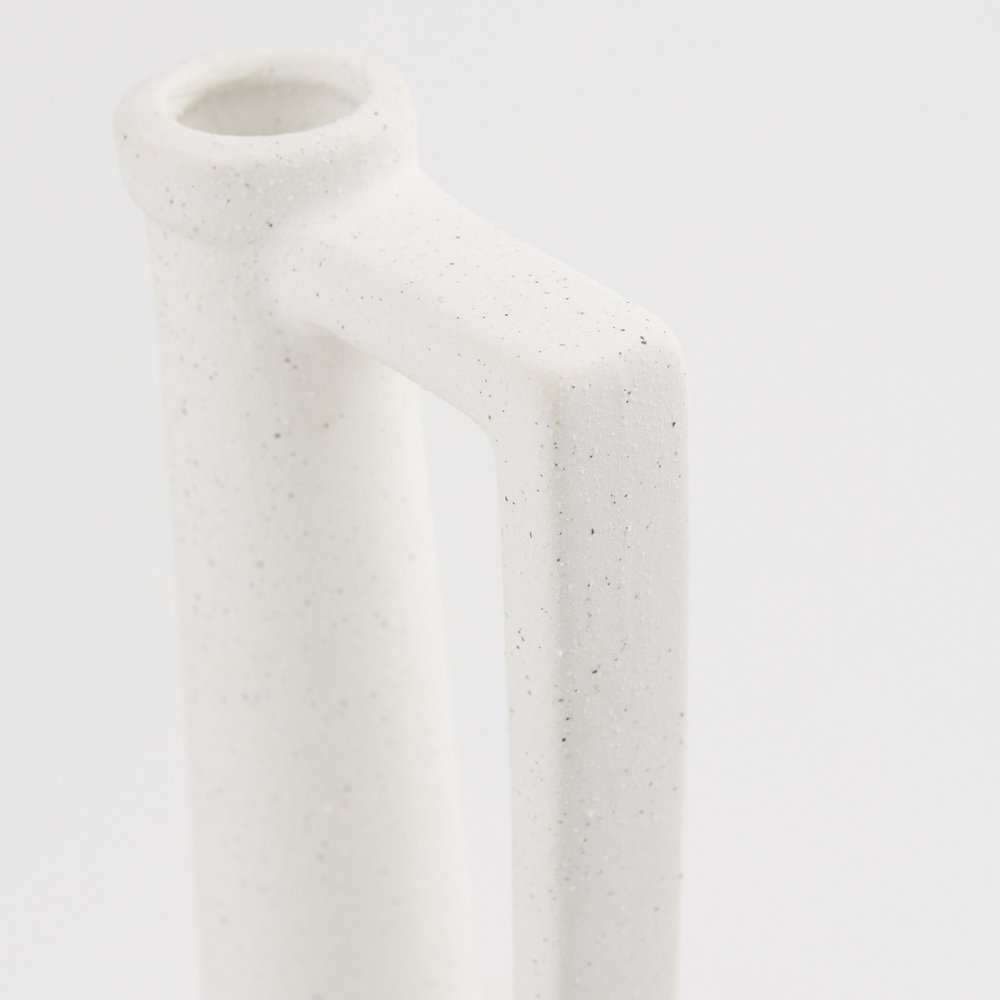 13" White Ceramic Table Vase