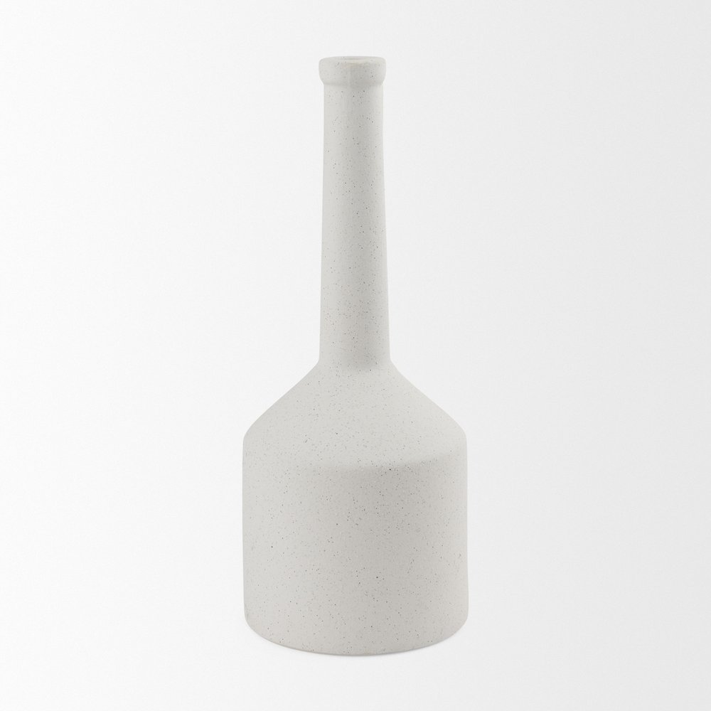 16" White Ceramic Table Vase