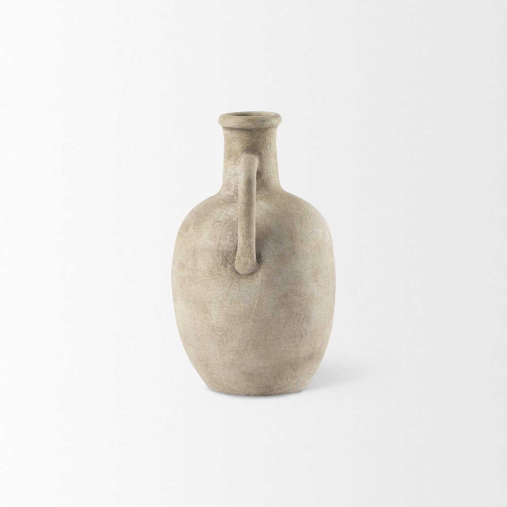 9" Beige Ceramic Table Vase