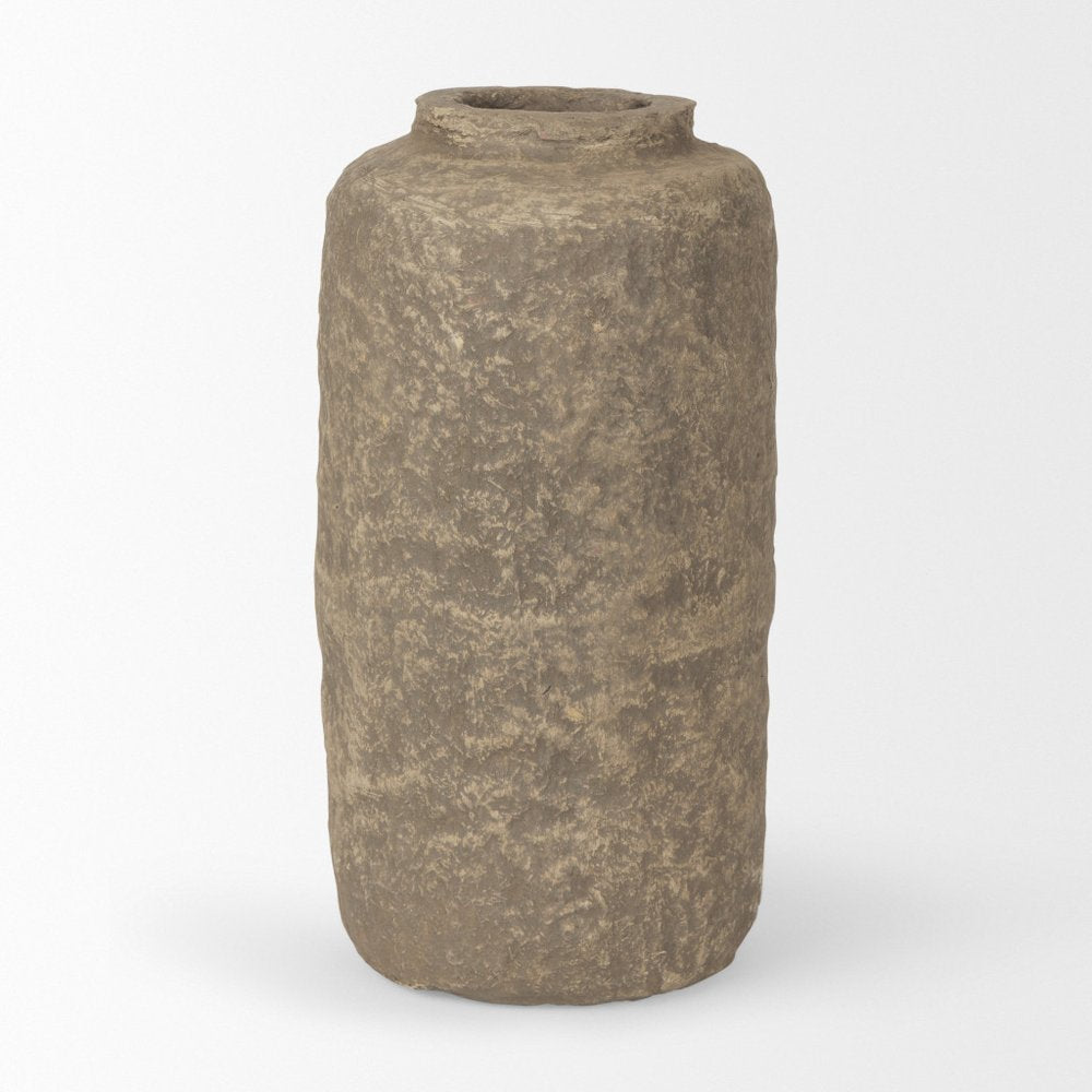 12" Gray Paper Mache Table Vase