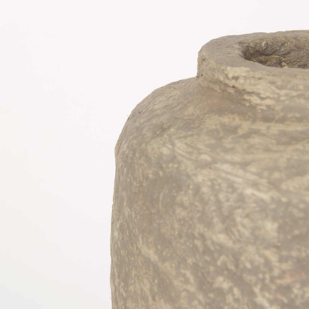 12" Gray Paper Mache Table Vase