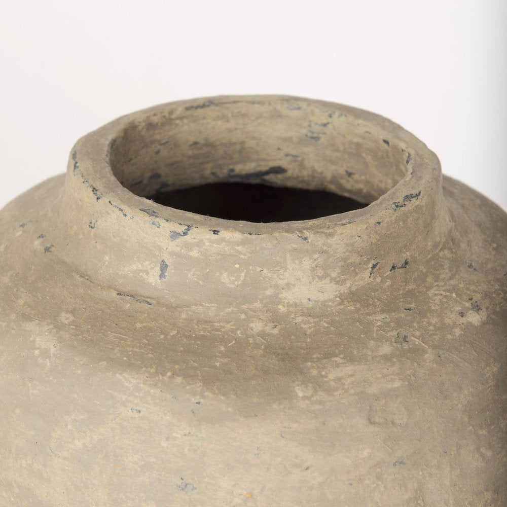 18" Gray Paper Mache Table Vase