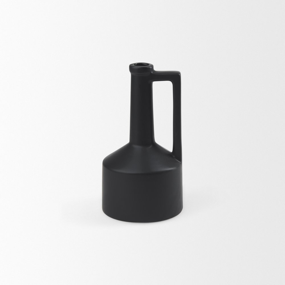 9" Black Ceramic Table Vase