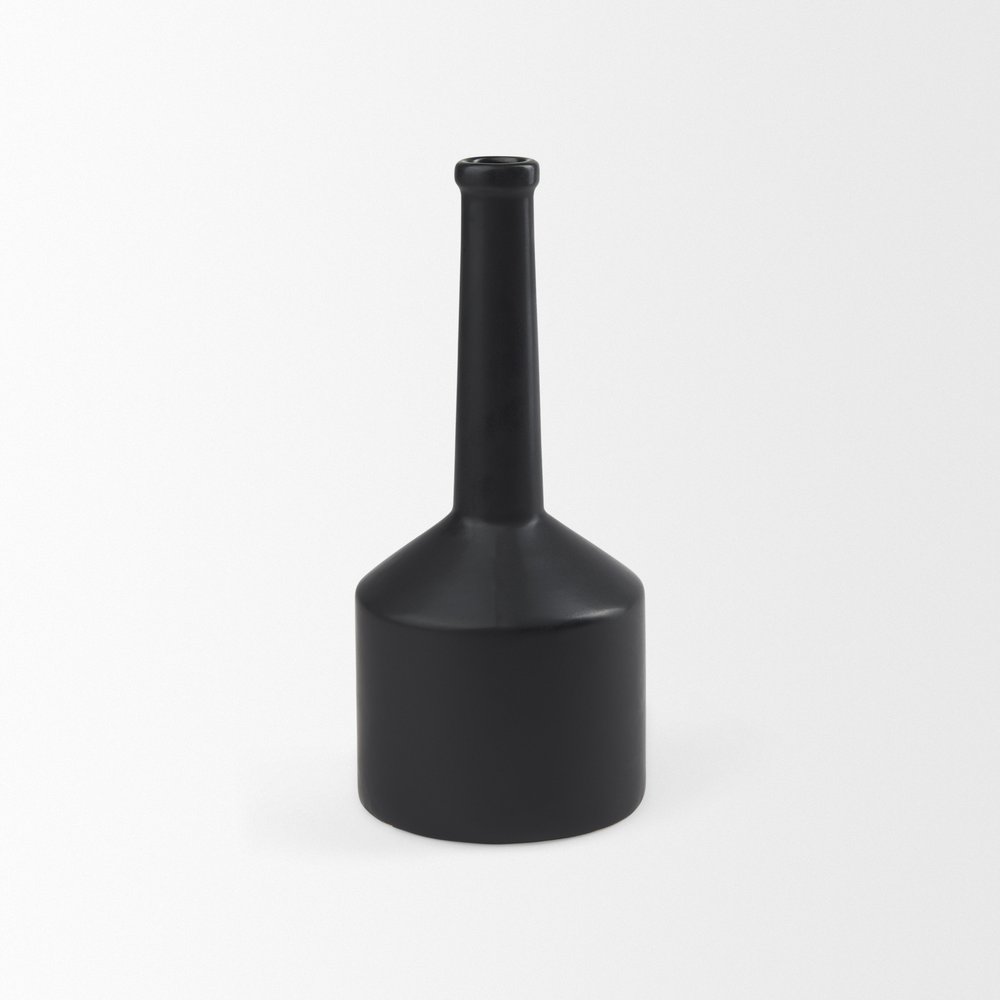 13" Black Ceramic Table Vase