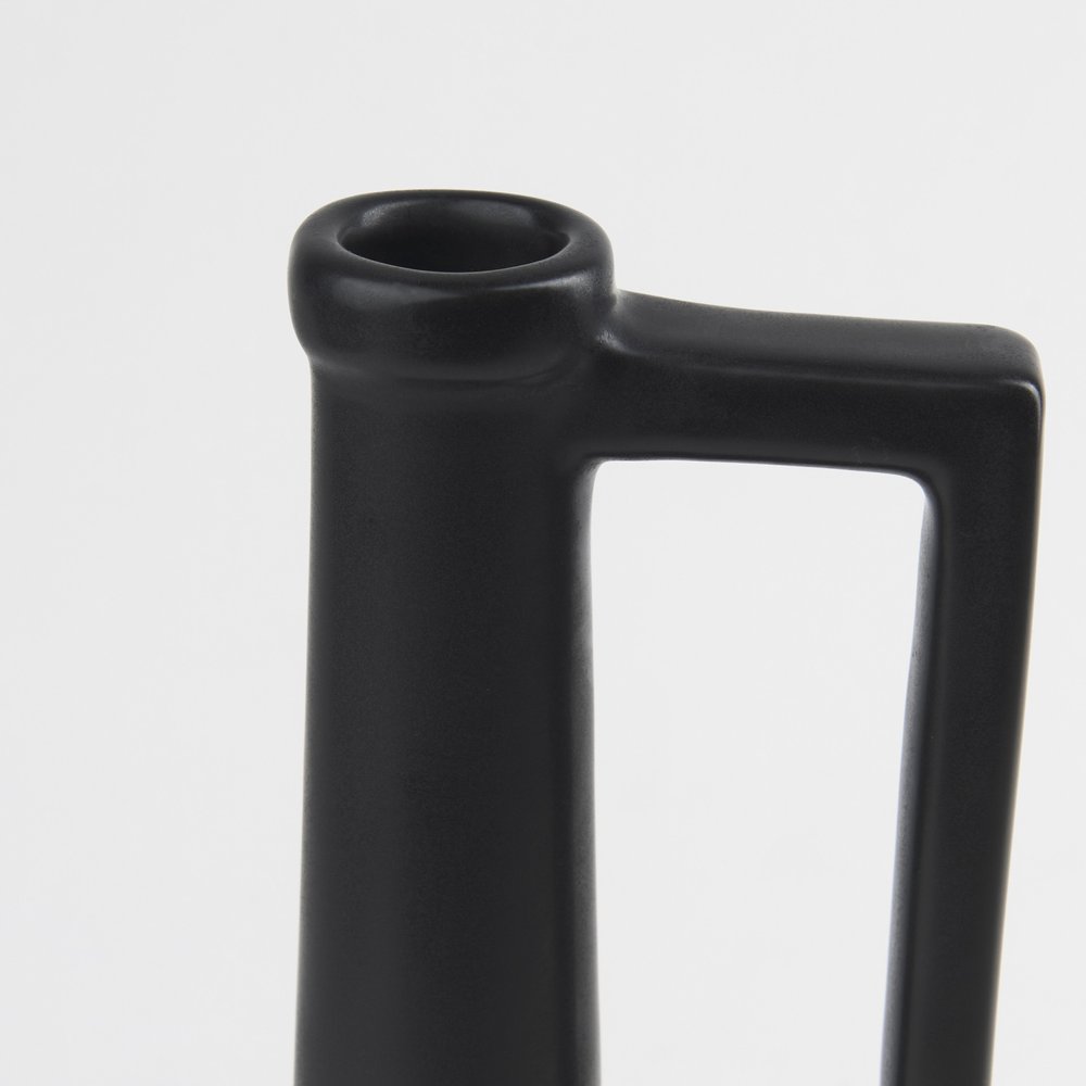 13" Black Ceramic Table Vase