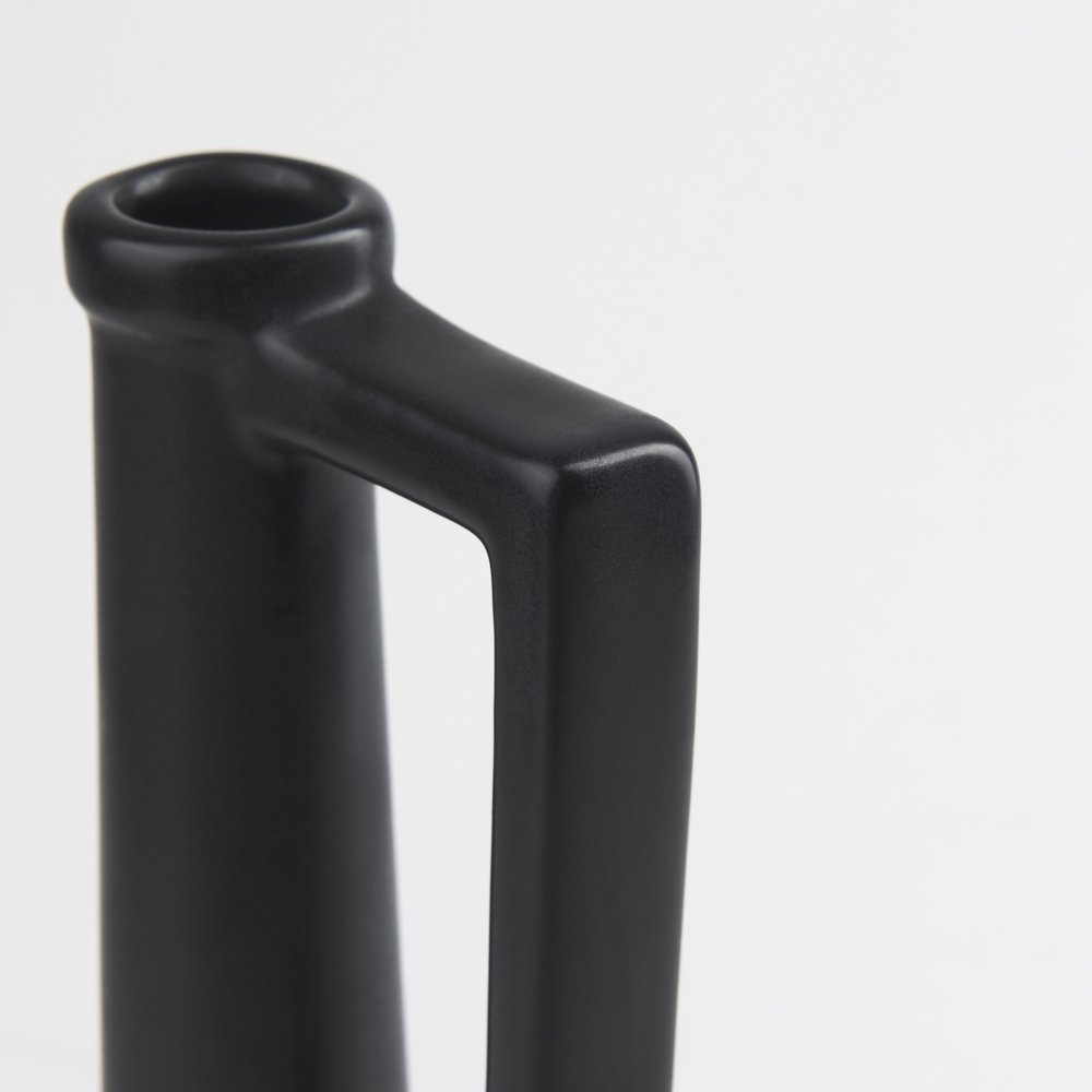 13" Black Ceramic Table Vase