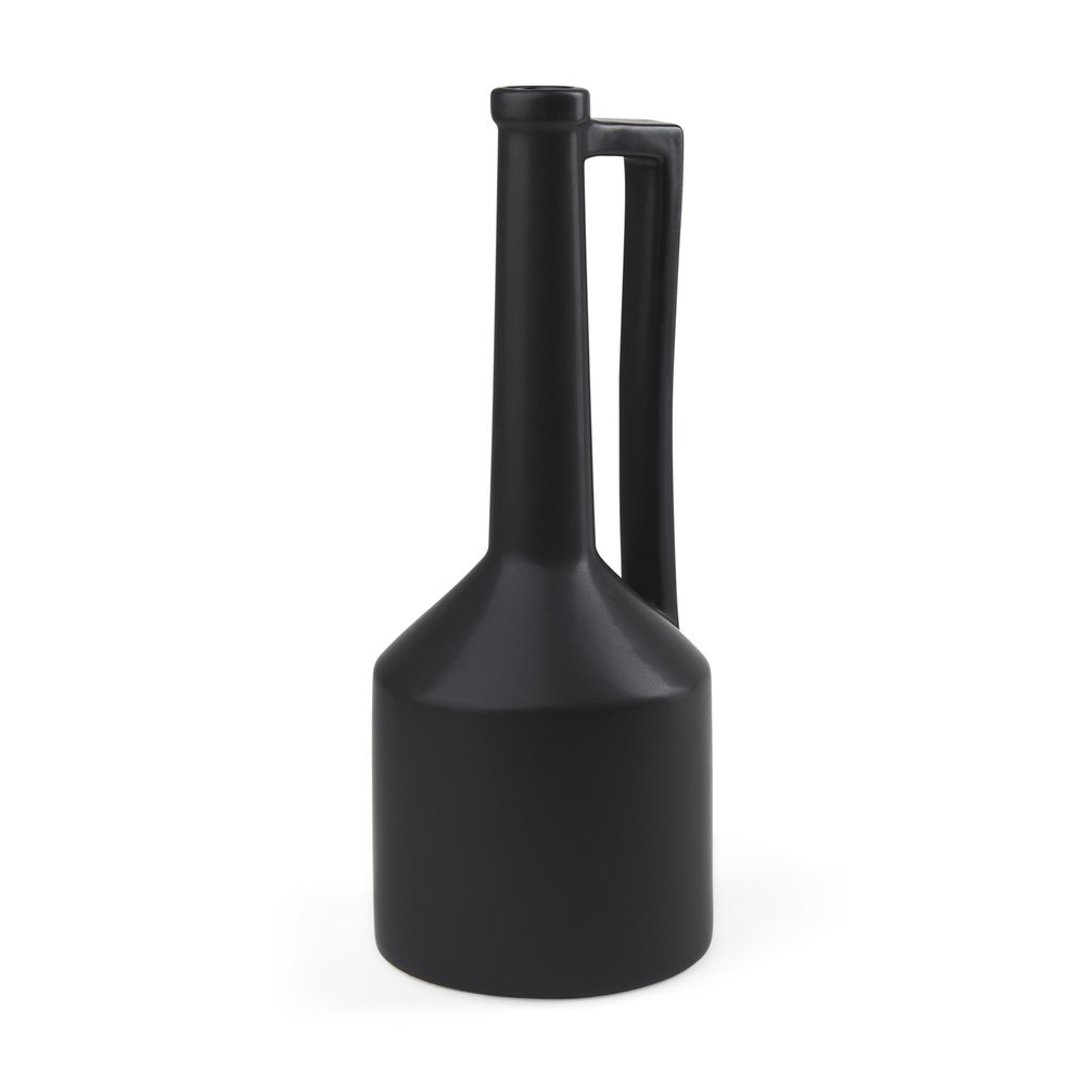16" Black Ceramic Table Vase