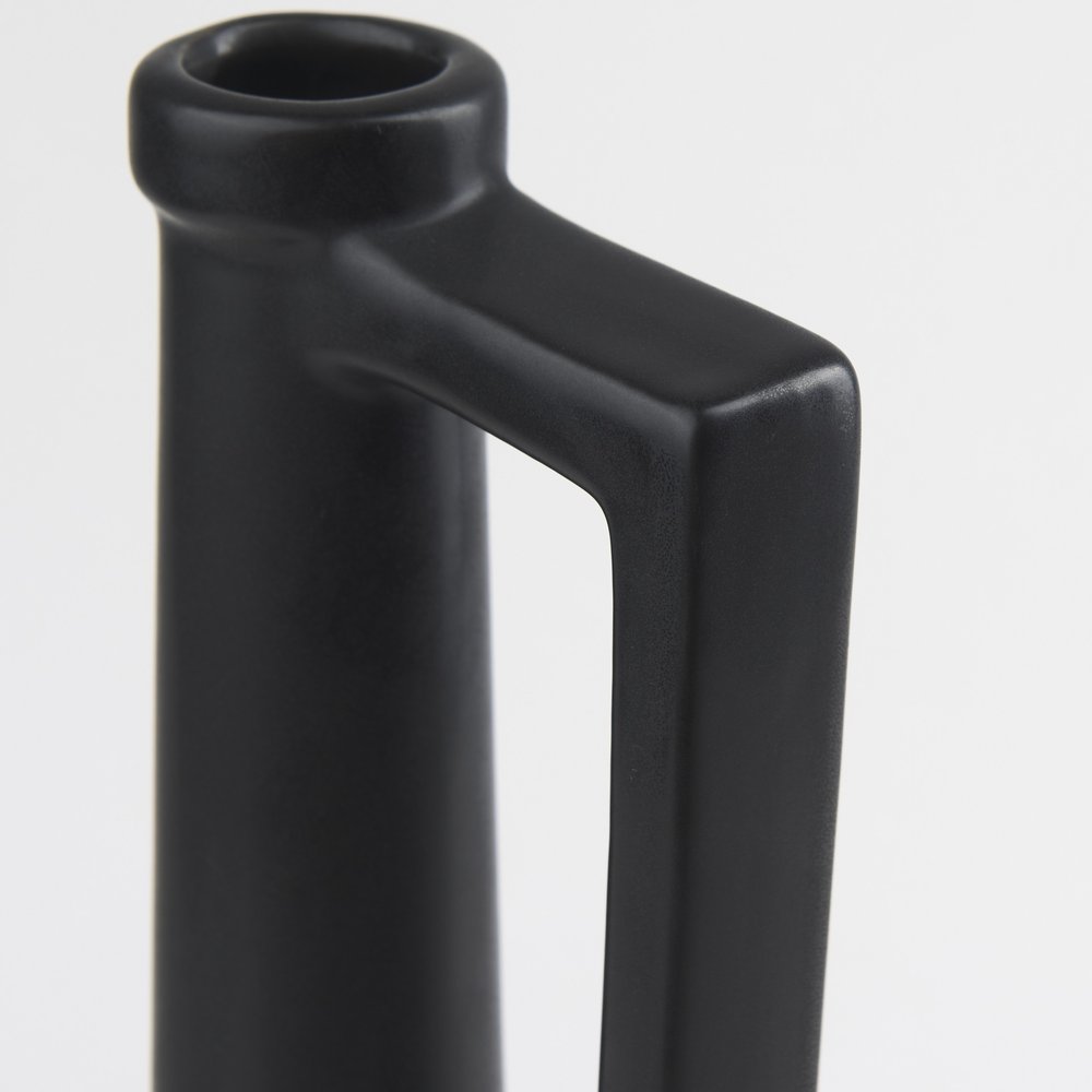 16" Black Ceramic Table Vase