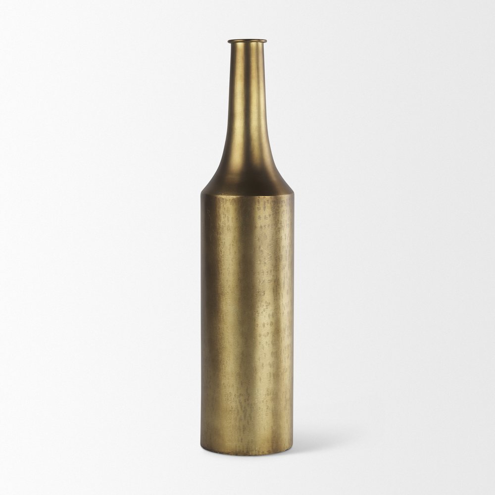 24" Gold Metal Table Vase