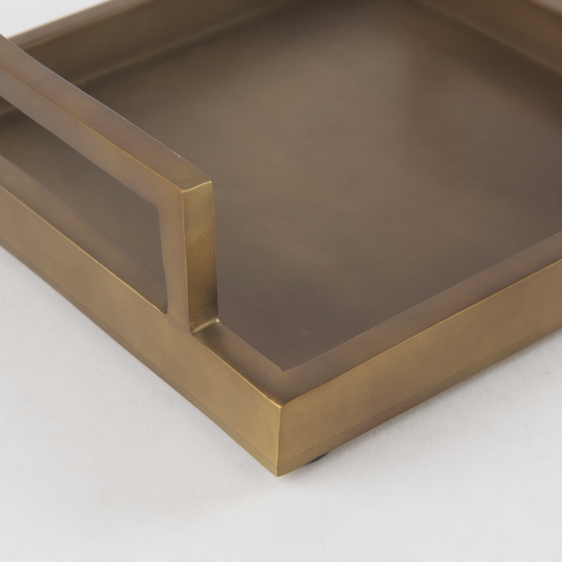 10" Gold Aluminum Hand Finished Serving Tray With Handles