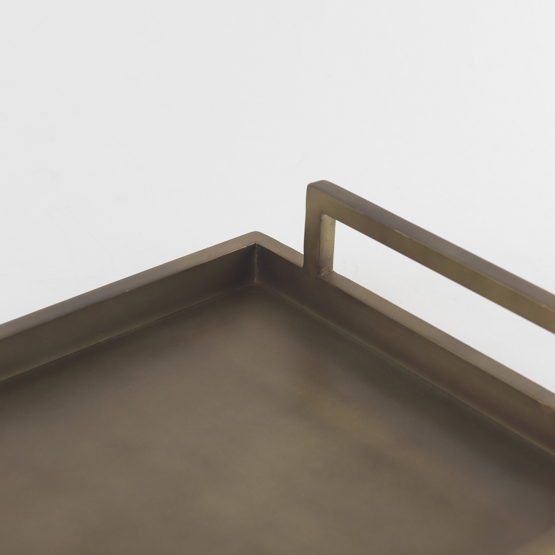 12" Gold Aluminum Hand Finished Serving Tray With Handles