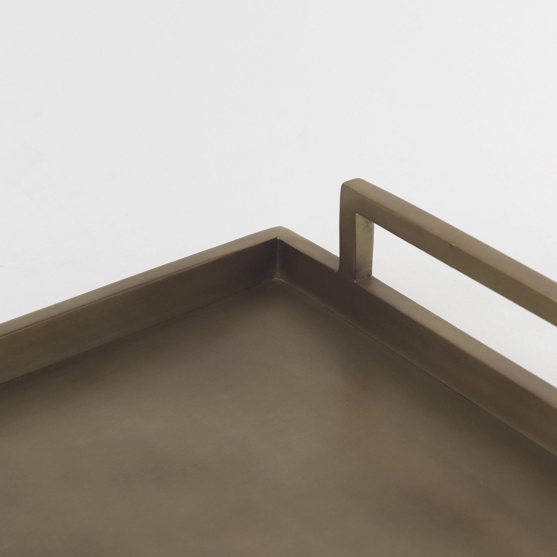 15" Gold Aluminum Hand Finished Vanity Tray With Handles