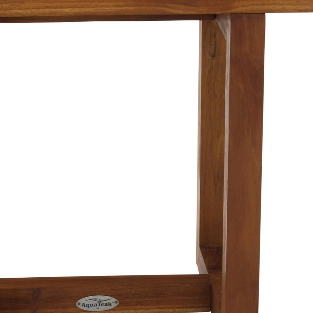 18" X 17" Brown Teak Rectangular Shower Bench