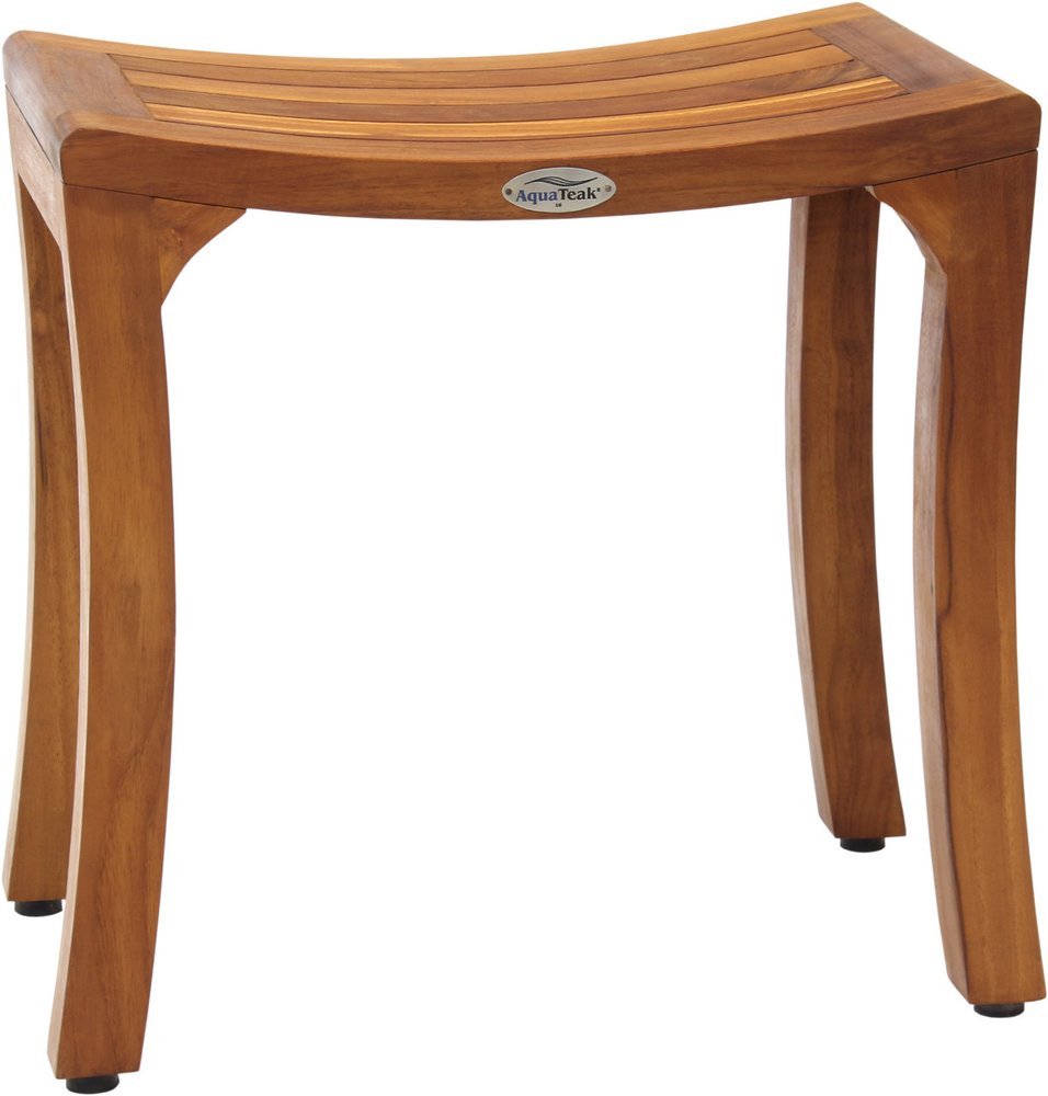 18" X 18" Brown Teak Rectangular Shower Bench