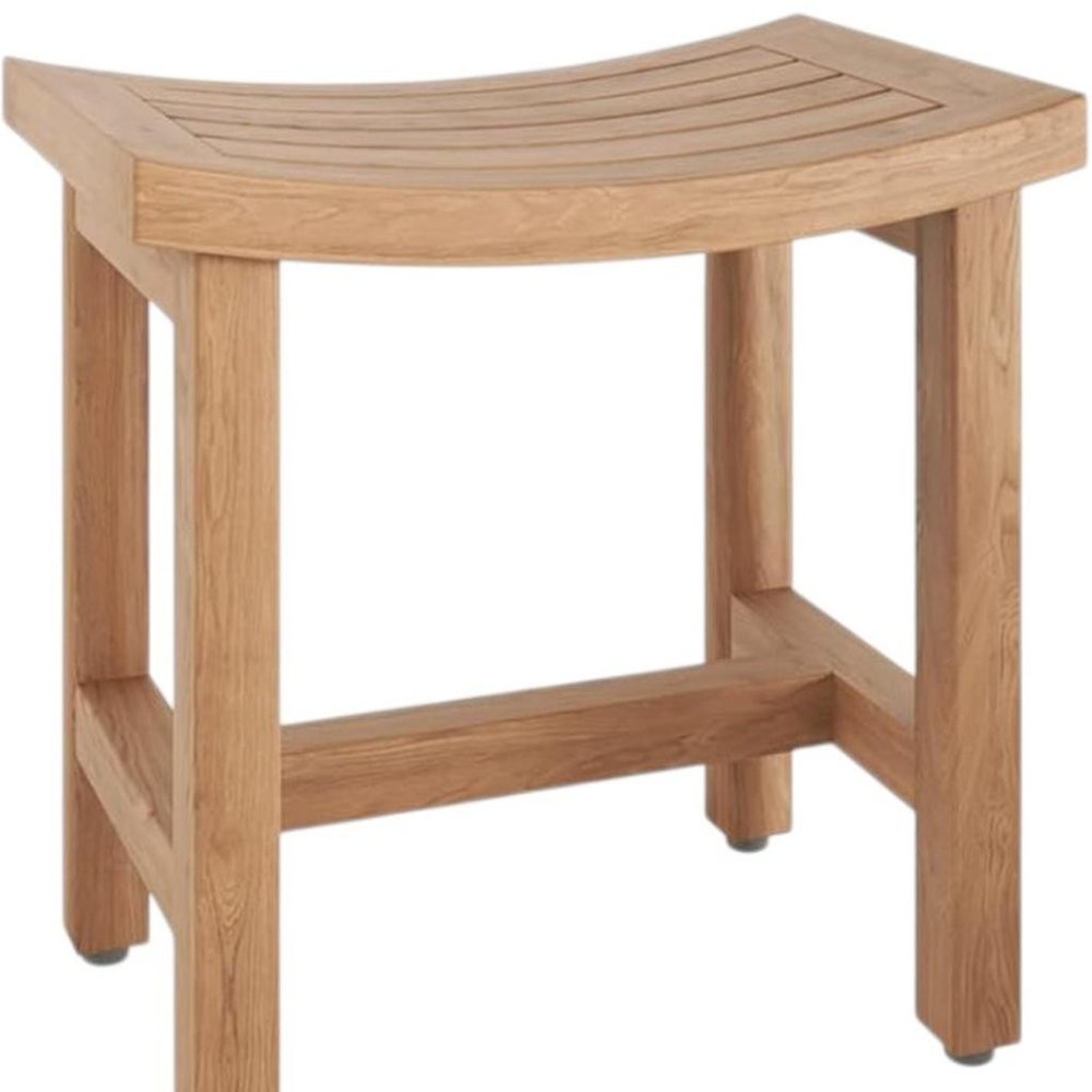 18" X 18" Brown Teak Rectangular Shower Bench