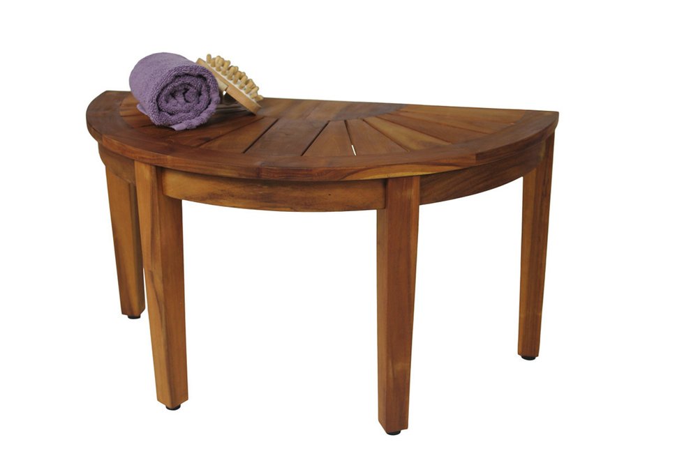 18" X 32" Brown Teak Rectangular Shower Bench