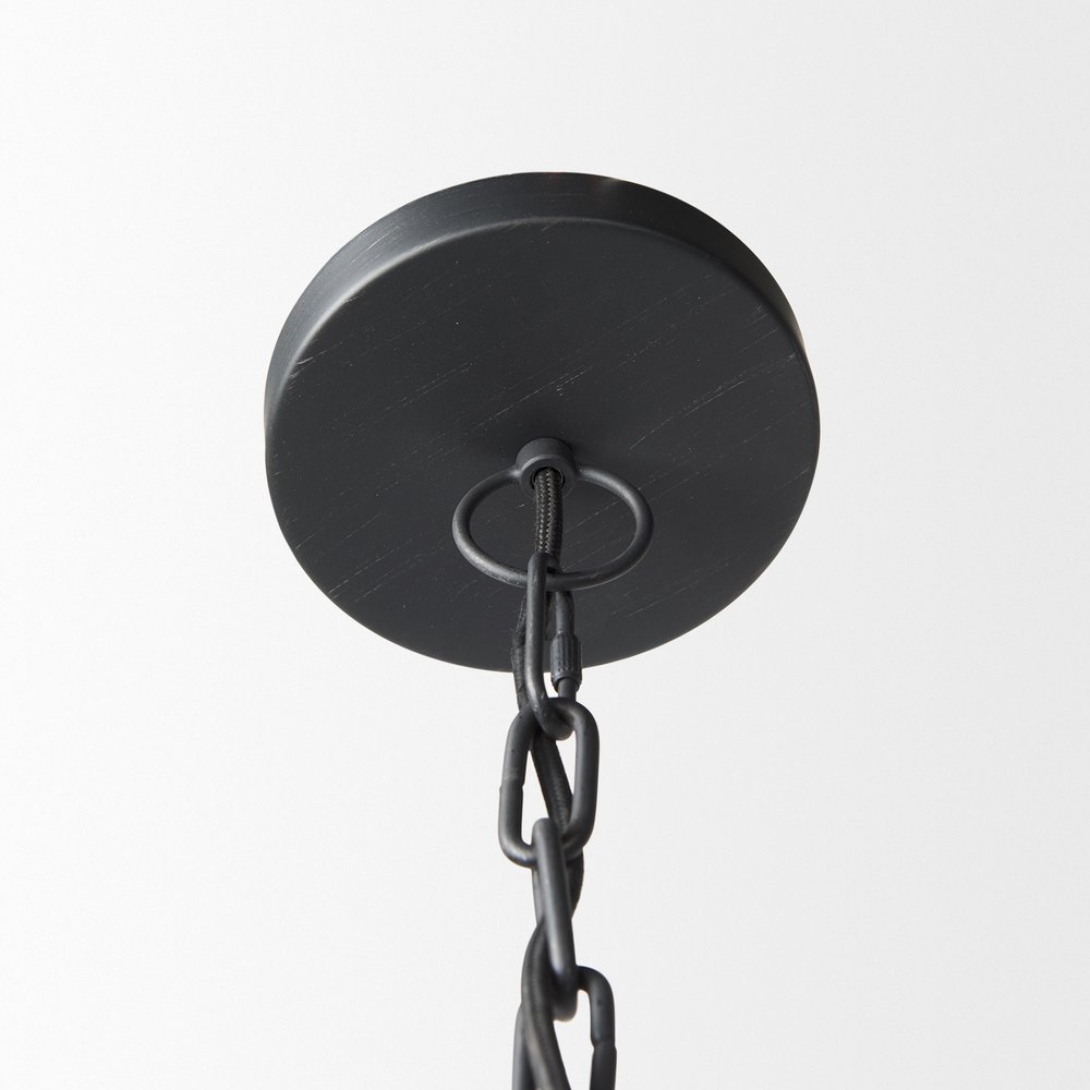 Black Metal Single Ceiling Light With Black Shades