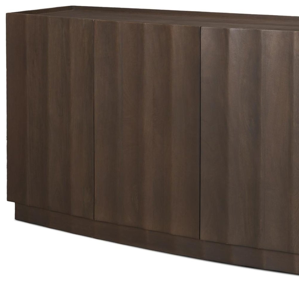72" Brown Solid Wood Sideboard With Four Doors