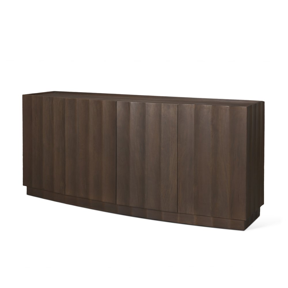 72" Brown Solid Wood Sideboard With Four Doors