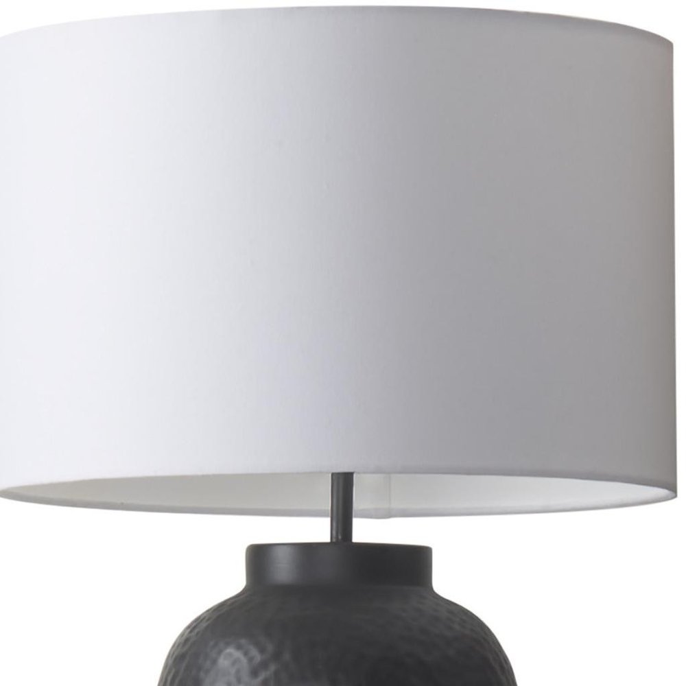 30" Black Novelty Table Lamp With Drum Shade