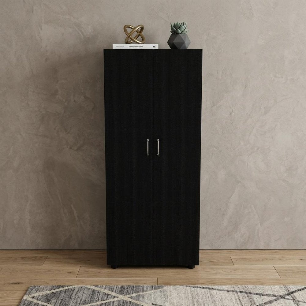 19" Black Wood Corner Accent Chest