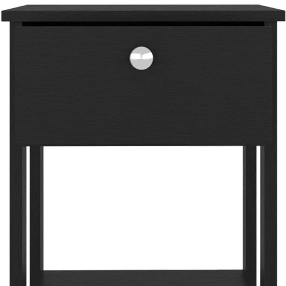 16" White Wood One Drawer Nightstand