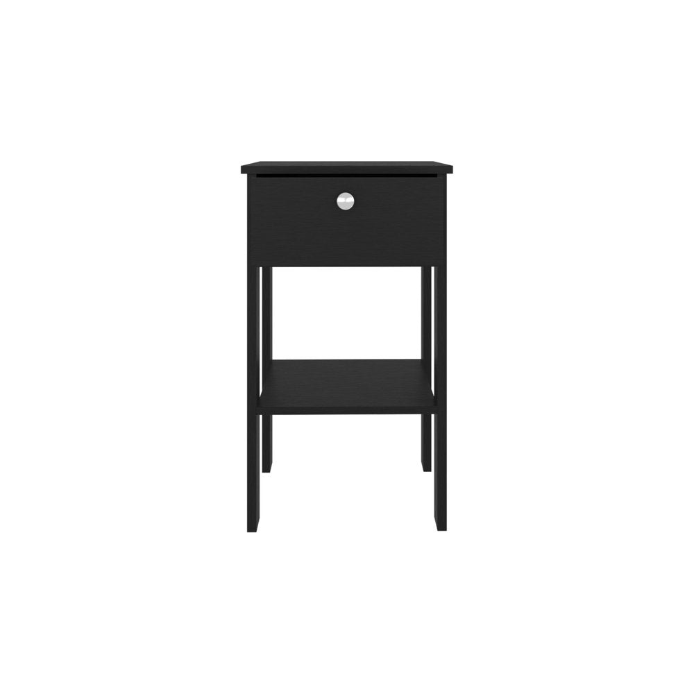16" White Wood One Drawer Nightstand