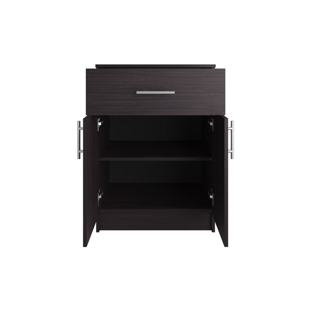 33" Black Wood Pantry Or Storage Closet