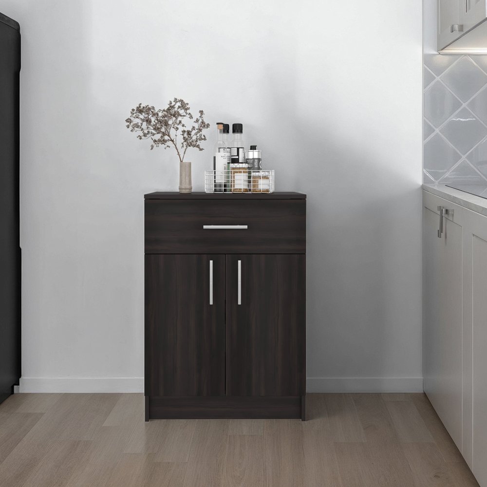 33" Walnut Wood Pantry Or Storage Closet