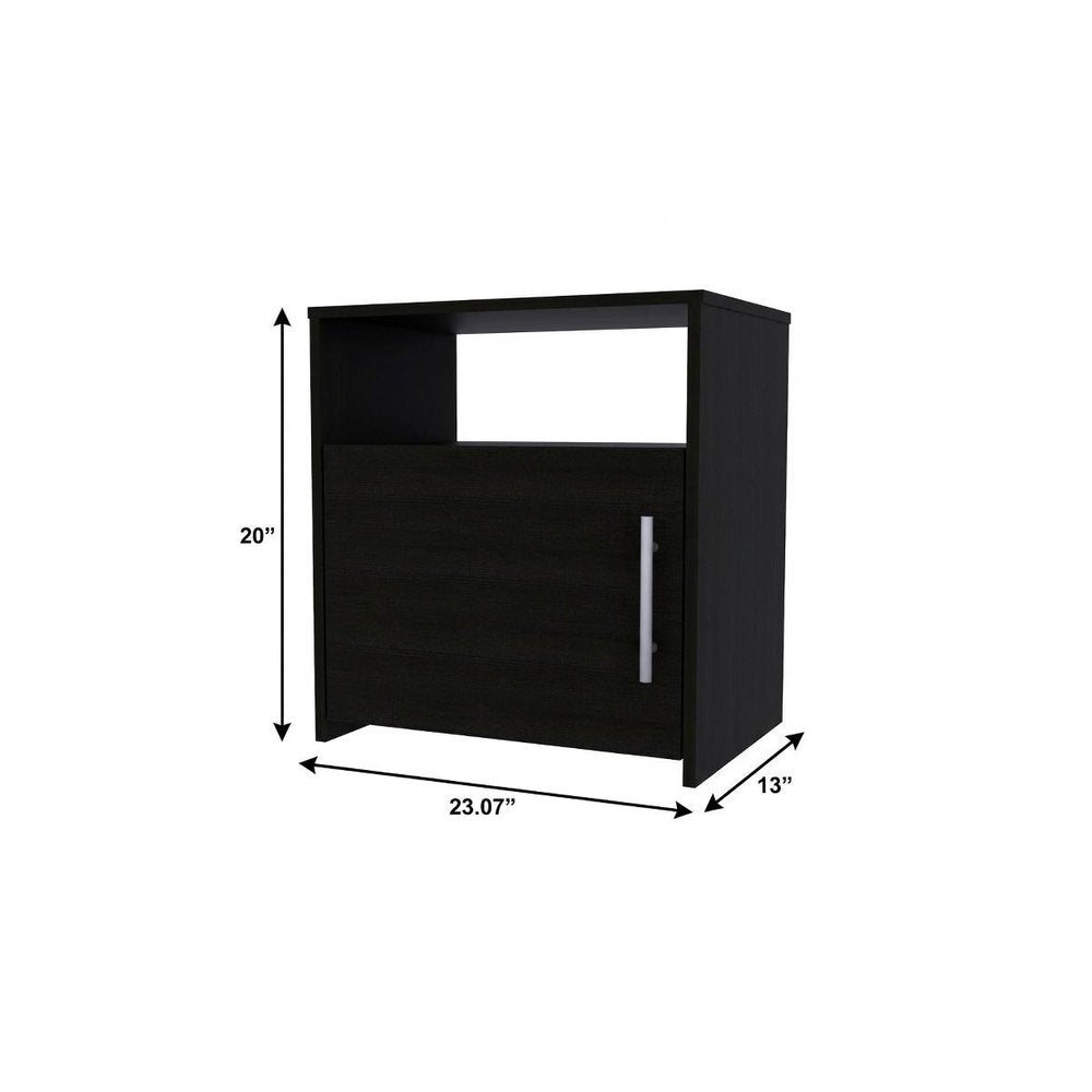 20" Black Wood Nightstand