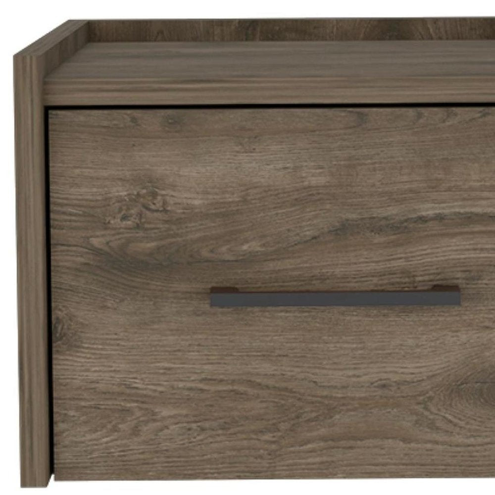 14" White Wood One Drawer Floating Nightstand