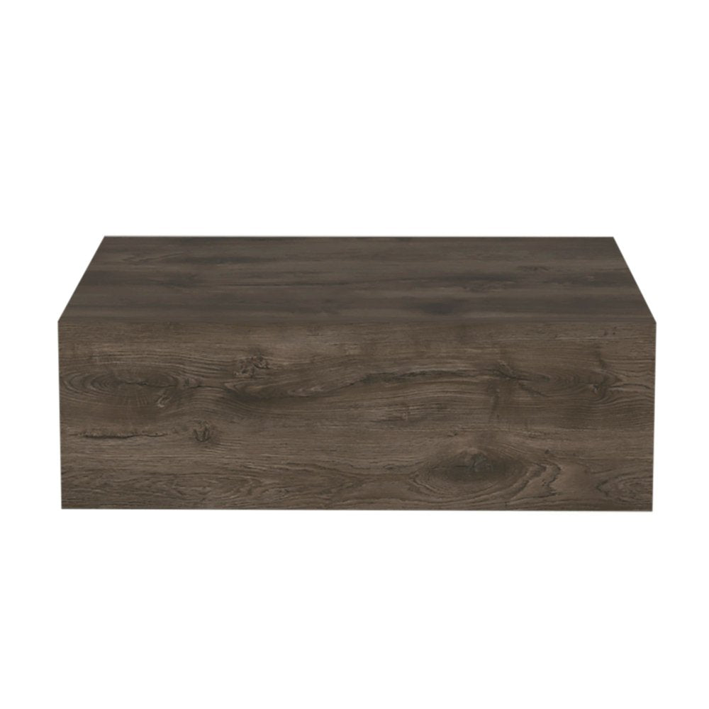 16" Brown Wood One Drawer Floating Nightstand