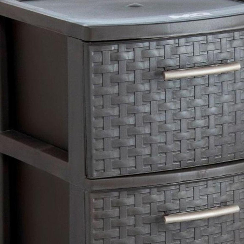 13" Espresso Plastic Square Accent Cabinet With Five Drawers
