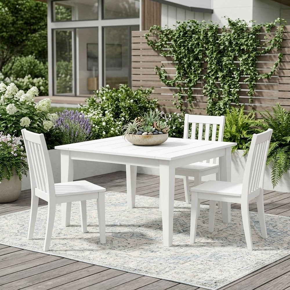 39" Black Heavy Duty Plastic Square Outdoor Dining Table