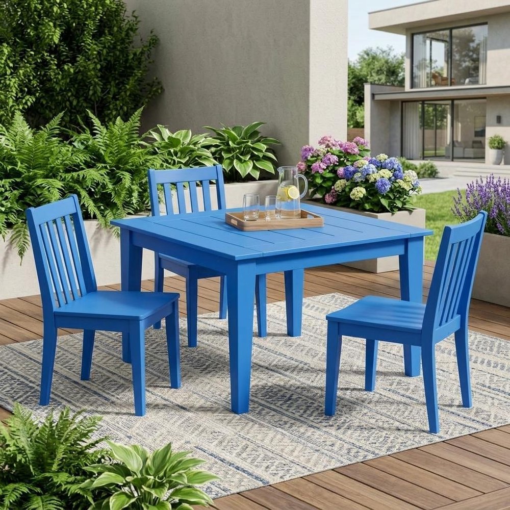 39" Black Heavy Duty Plastic Square Outdoor Dining Table