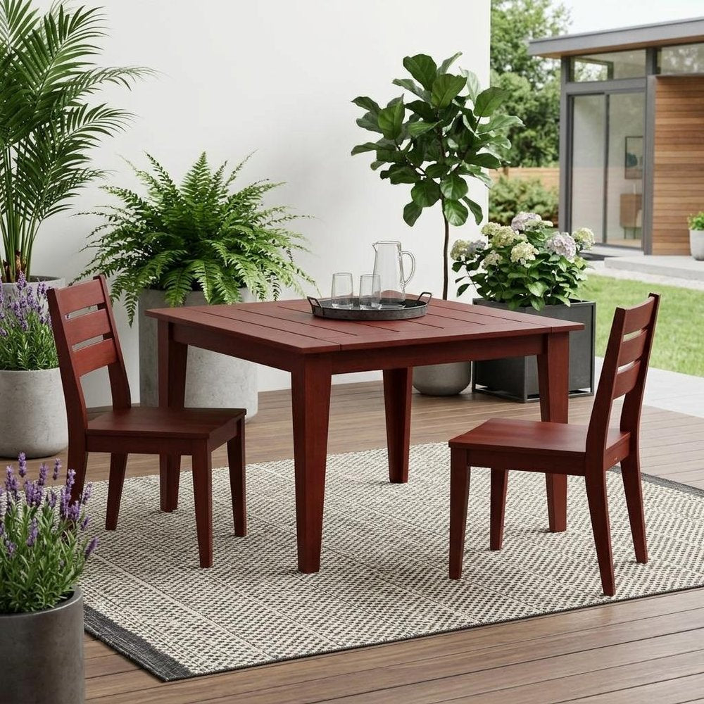 39" Black Heavy Duty Plastic Square Outdoor Dining Table