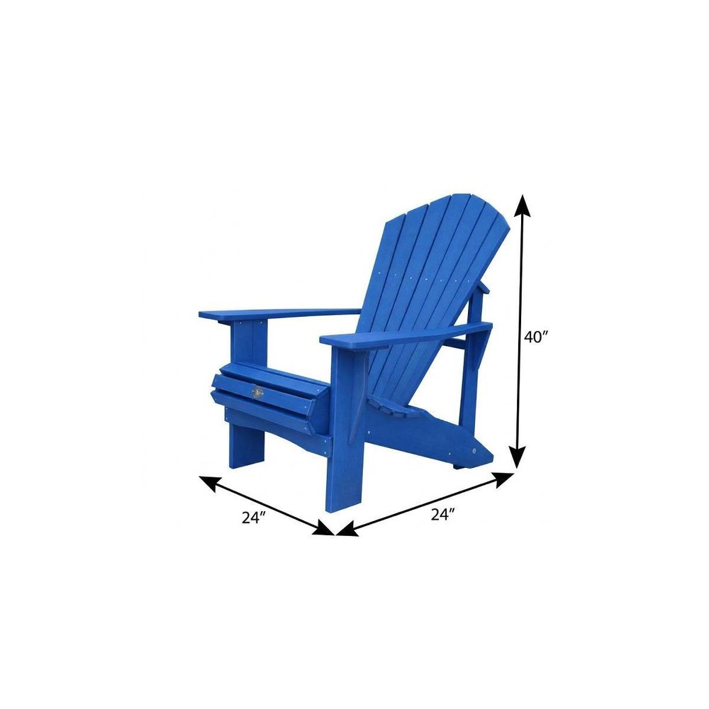 24" Black Heavy Duty Plastic Outdoor Adirondack Chair