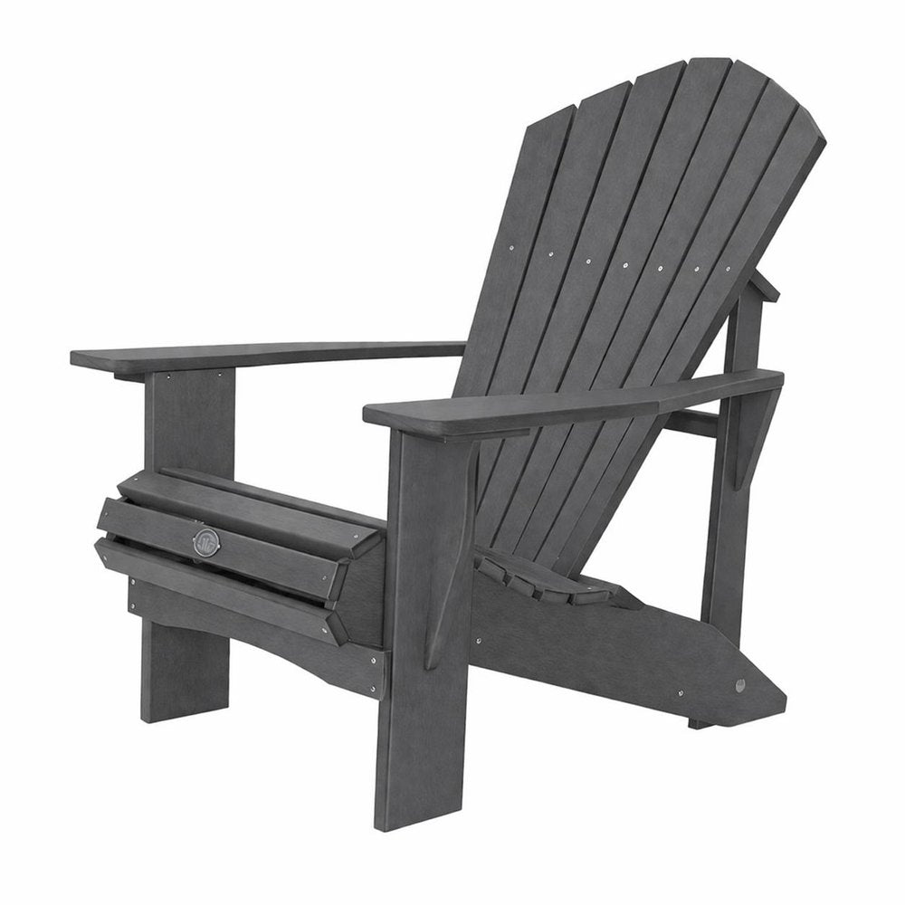 24" Black Heavy Duty Plastic Outdoor Adirondack Chair
