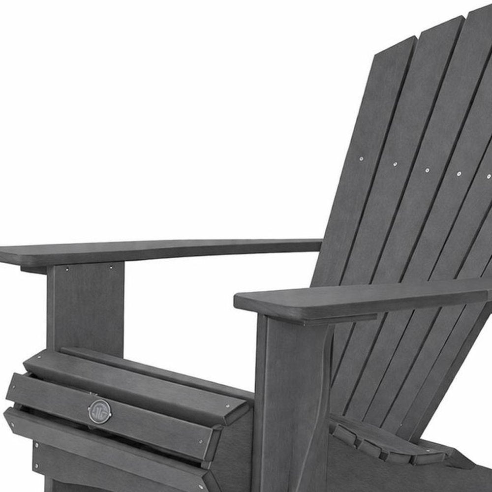 24" Black Heavy Duty Plastic Outdoor Adirondack Chair