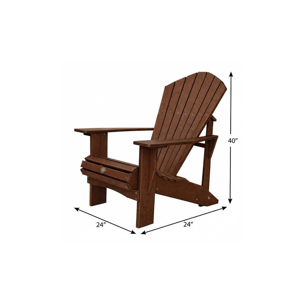 24" Black Heavy Duty Plastic Outdoor Adirondack Chair