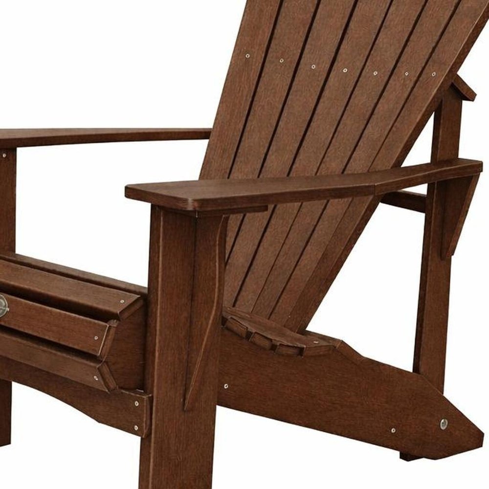 24" Black Heavy Duty Plastic Outdoor Adirondack Chair