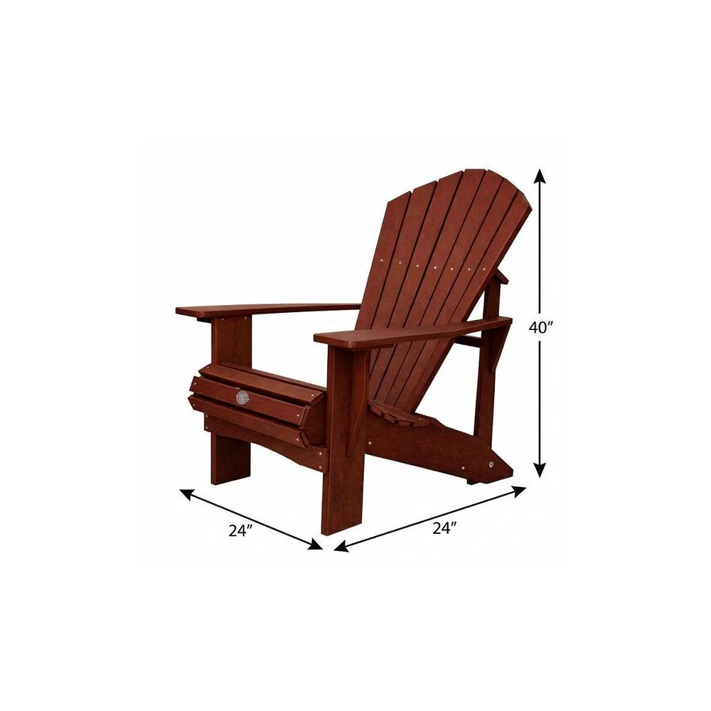 24" Black Heavy Duty Plastic Outdoor Adirondack Chair