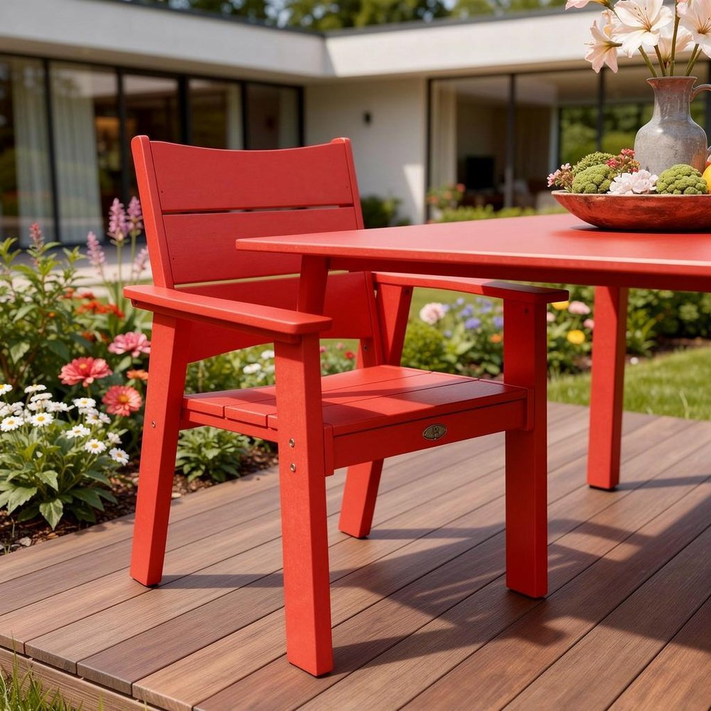 26" White Heavy Duty Plastic Outdoor Dining Chair