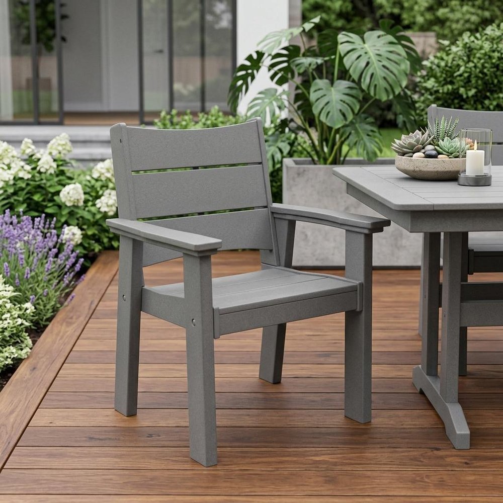 26" White Heavy Duty Plastic Outdoor Dining Chair