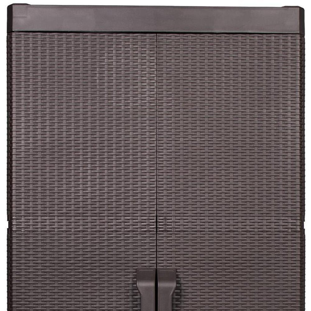26" Espresso Plastic Square Accent Cabinet With Two Doors