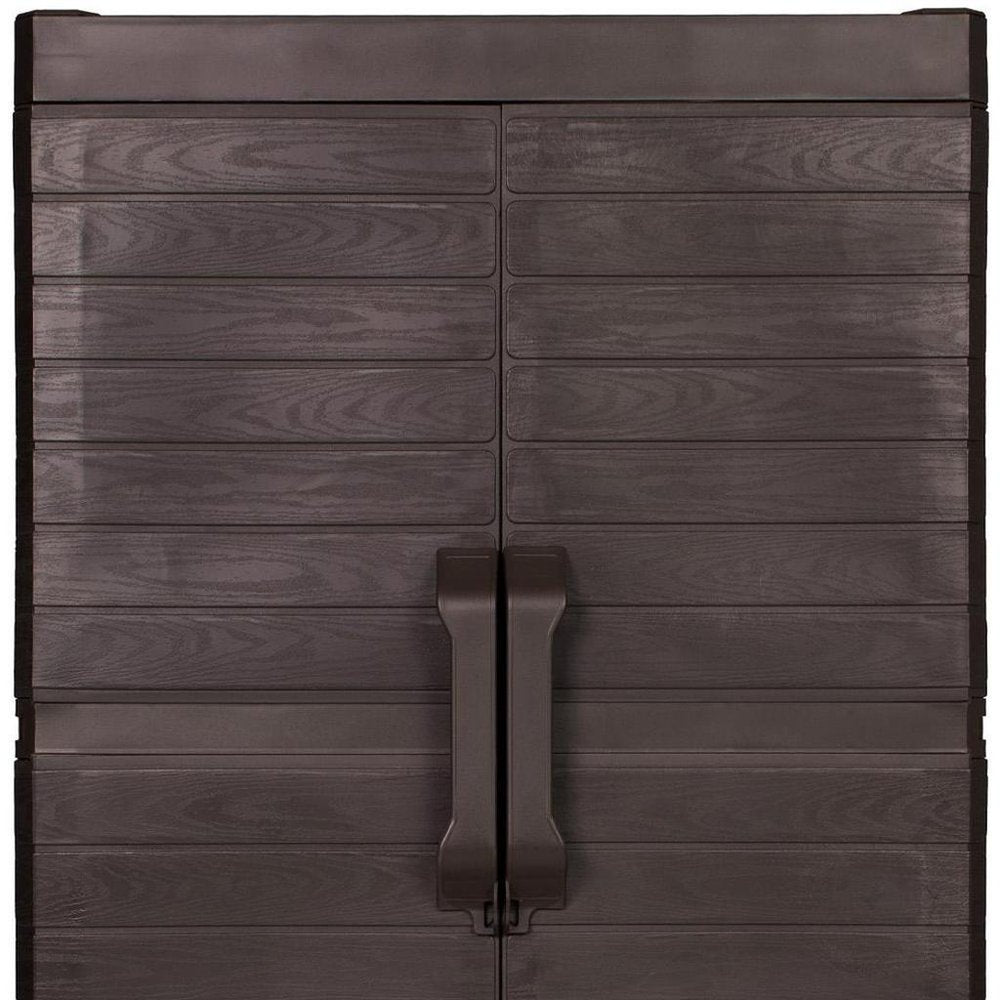 26" Espresso Plastic Square Accent Cabinet With Two Doors