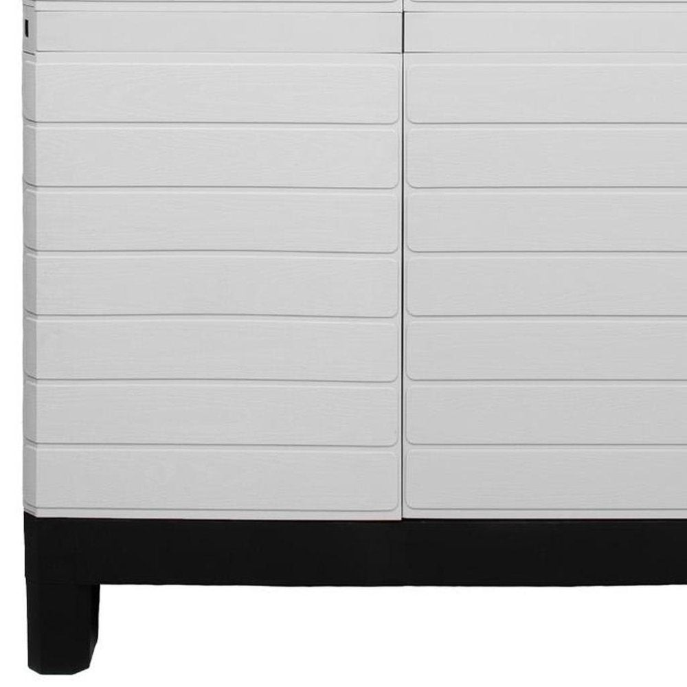 26" Gray Plastic Square Accent Cabinet With Two Doors